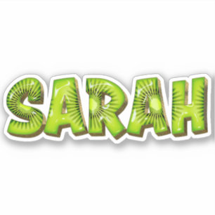 Sarah Name Kiwi Design Aufkleber Sticker