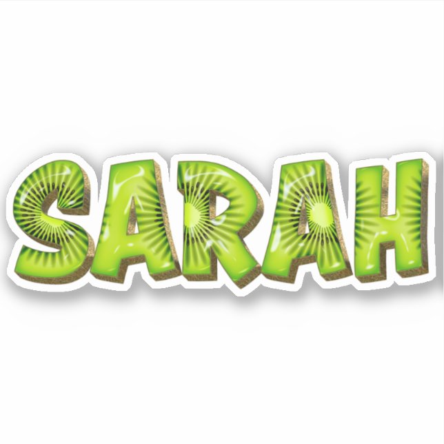 Sarah Name Kiwi Design Aufkleber Sticker (Vorderseite)