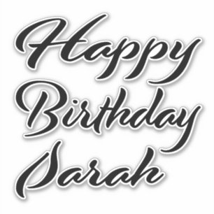 Sarah Name Vorname black Sticker Geburtstag