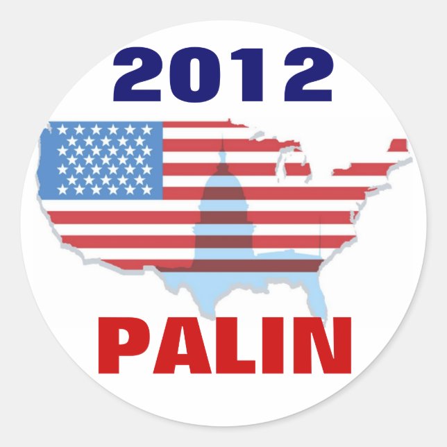 Sarah Palin 2012 Runder Aufkleber (Vorderseite)