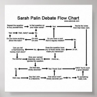 Sarah Palin Debattierflussdiagramm Poster