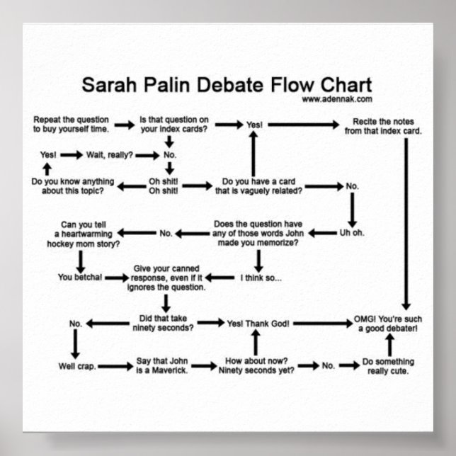 Sarah Palin Debattierflussdiagramm Poster (Vorne)