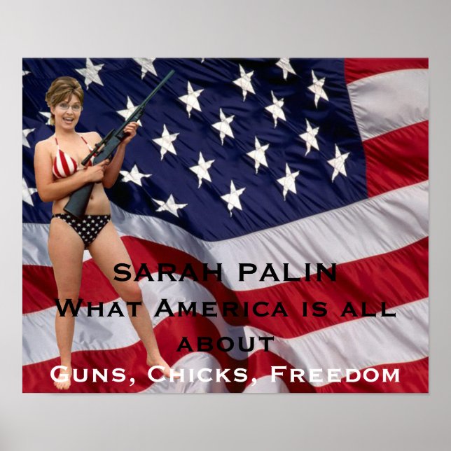 Sarah Palin Guns, Chicks, Freedom Poster (Vorne)