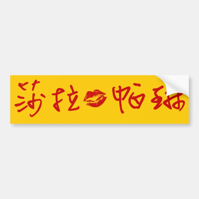 Sarah Palin im chinesischen Autoaufkleber (Vorne)