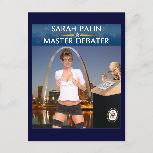 Sarah Palin - Master Debater Postcard Postkarte (Vorderseite)