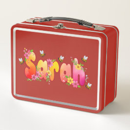 Sarah - Personalisierte Bienen-Lunchbox Metall Brotdose