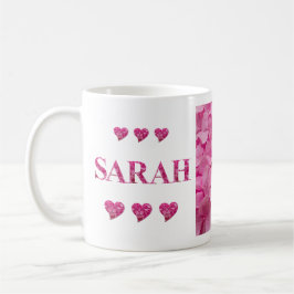 "Sarah" Pink Hydrangea Blumenbriefe, Niedliche Her Kaffeetasse