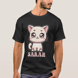 Sarah süßes Kitzchen Katzen-Design für Mädchen nam T-Shirt