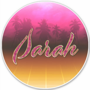 Sarah Vorname Name golden pink Aufkleber Sticker