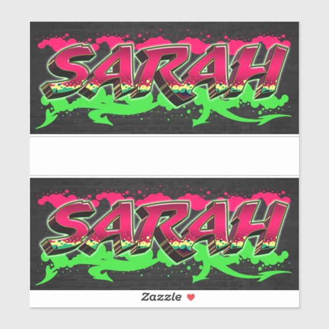 Sarah Vorname Name Graffiti Aufkleber Sticker (Blatt)
