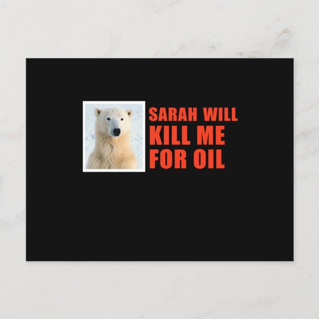 Sarah wird mich umbringen wegen Öl Postkarte (Vorderseite)