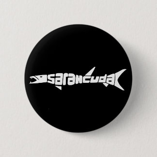 Sarahcuda Weiß auf dem schwarzen Knopf - besonders Button