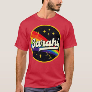 Sarahi Regenbogen im Vintagen Stil im Weltraum T-Shirt