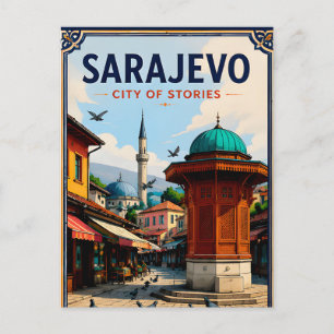 ⛲ Sarajevo Alte Basar Wahrzeichen Reise Andenken Postkarte
