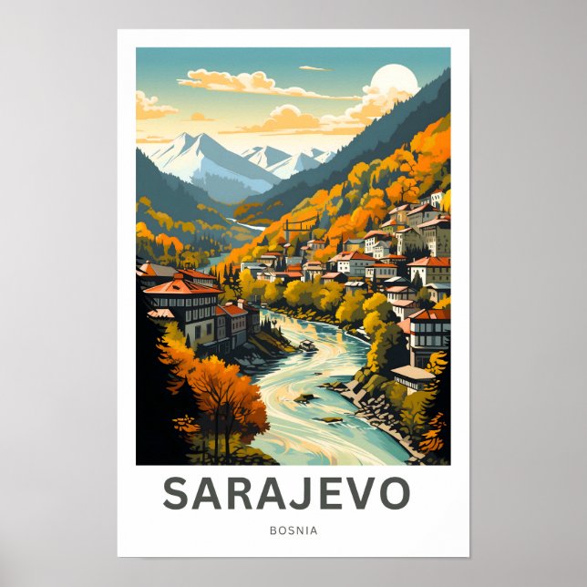 Sarajevo Bosnien Travel Print Poster (Vorne)