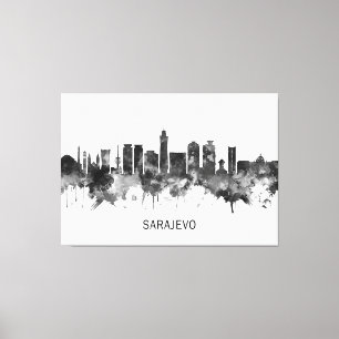 Sarajevo Bosnien und Herzegowina Skyline BW Leinwanddruck