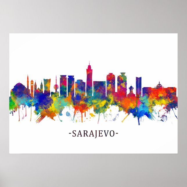 Sarajevo Bosnien und Herzegowina Skyline Poster (Vorne)