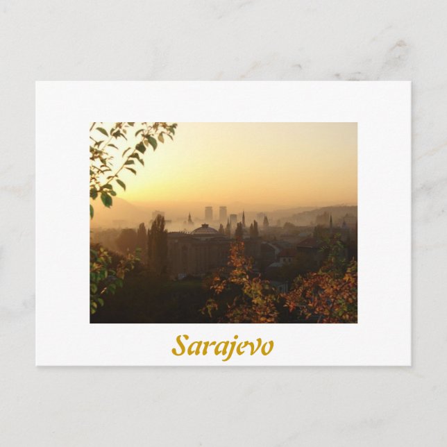 Sarajevo morgens postkarte (Vorderseite)