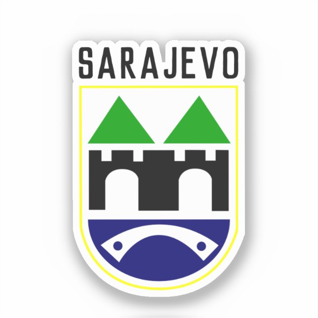Sarajevo-Wappen, Bosnien und Herzegowina Aufkleber (Vorderseite)