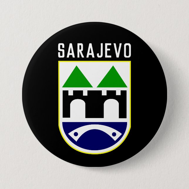 Sarajevo-Wappen, Bosnien und Herzegowina Button (Vorderseite)