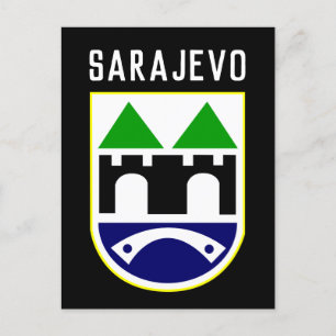 Sarajevo-Wappen, Bosnien und Herzegowina Postkarte