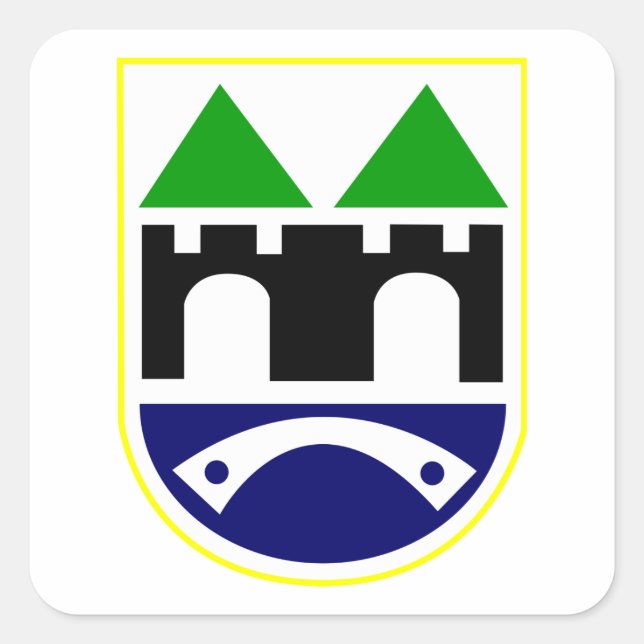 Sarajevo-Wappen Quadratischer Aufkleber (Vorderseite)