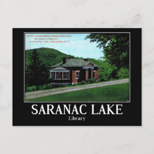 Saranac Lake, Adirondacks, Bibliothek Vintage Postkarte