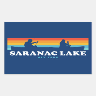 Saranac Lake New York Canoe Rechteckiger Aufkleber