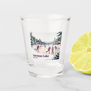 Saranac Lake New York Eislaufen Schnapsglas