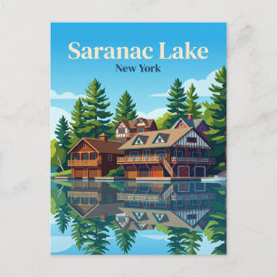 Saranac Lake New York Postkarte
