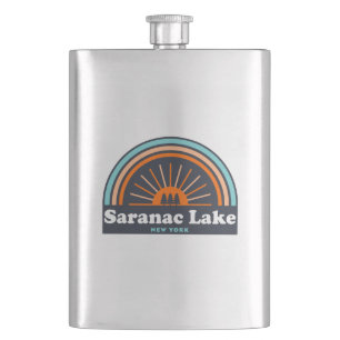 Saranac Lake New York Rainbow Flachmann