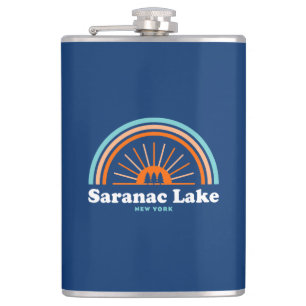 Saranac Lake New York Rainbow Flachmann