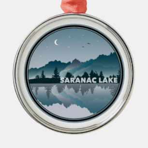 Saranac Lake New York Reflection Ornament Aus Metall