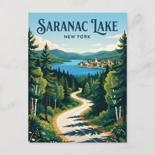 Saranac Lake USA Postkarte