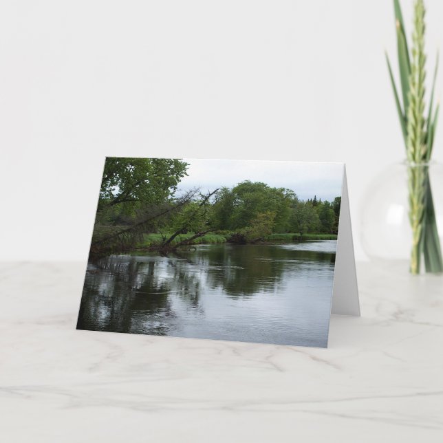 "Saranac River" Foto Adirondack River & Trees Karte (Vorderseite)