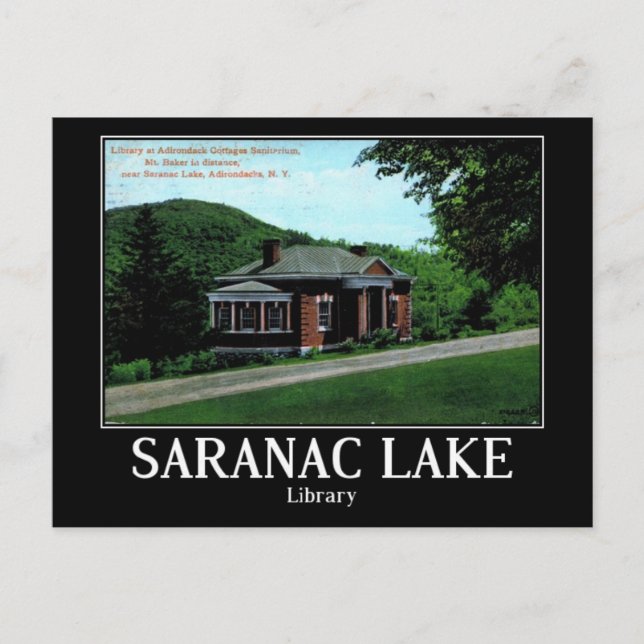 Saranac See, Adirondacks, Library Vintag Postkarte (Vorderseite)