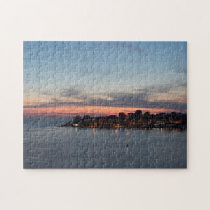 Sarande, Albanien, am Sonnenuntergang Puzzle
