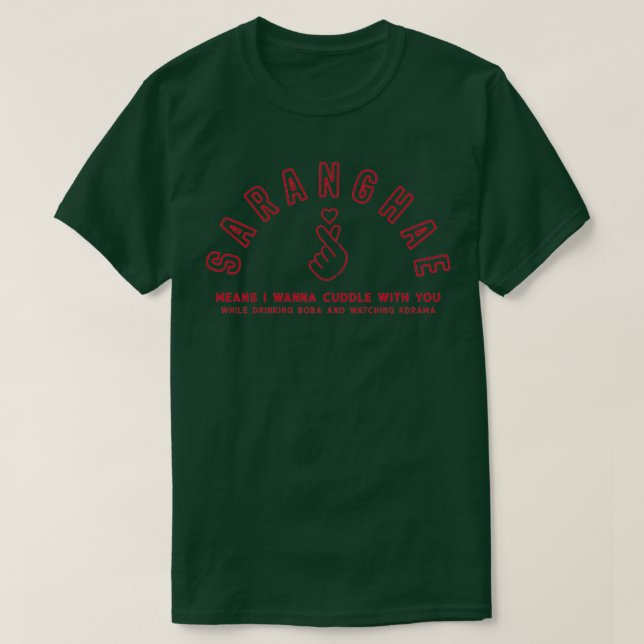 Saranghae Kdrama Geschenk KDrama Liebhaber Koreani T-Shirt (Design vorne)