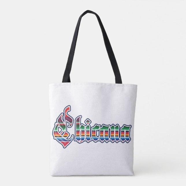 Sarape Print Chicana Einkaufstasche (Rückseite)