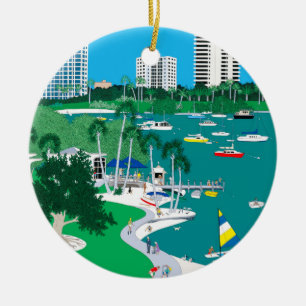 Sarasota Bay Front Schmuck Keramik Ornament