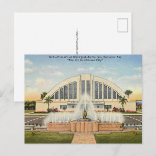 Sarasota FL Municipal Auditorium Postkarte