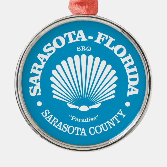 Sarasota Fl (Muschel) Ornament Aus Metall (Vorne)
