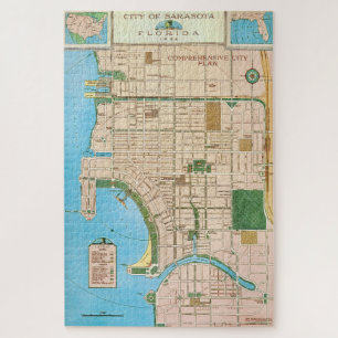 Sarasota FL Vintage Karte 20x30 Puzzle