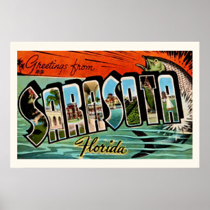 Sarasota Florida 20x30 Retro-Druck Poster