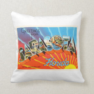 Sarasota Florida alte Vintage Reise-Andenken Kissen
