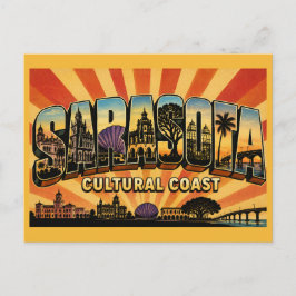 Sarasota Florida Cultural Coast Vintage  Postkarte