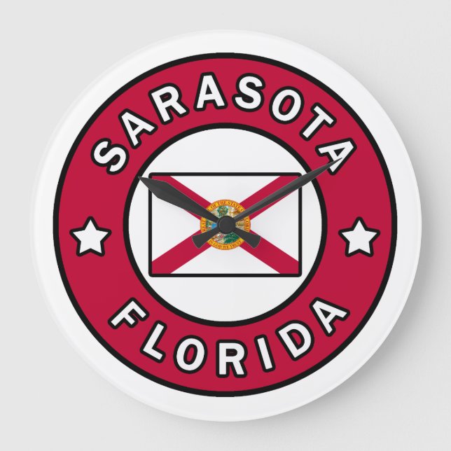 Sarasota Florida Große Wanduhr (Vorderseite)