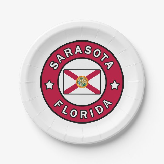 Sarasota Florida Pappteller (Vorderseite)