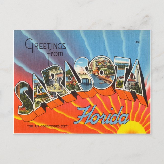 Sarasota Florida Postkarte (Vorderseite)