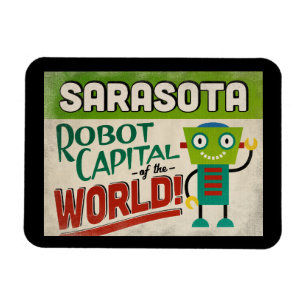 Sarasota Florida Robot - Funny Vintag Magnet